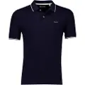 Gant Ganttil mænd. 2062034 Pique-poloshirt med marineblå piping (M), Casual, Bomuld, Korte ærmer