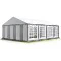 TOOLPORT 5x8m, Partytelt, PVC-teltdug, grå-hvid