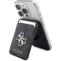 GUESS 4G kortholder med metallogo og stander - MagSafe-kompatibel - Sort