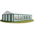 TOOLPORT 6x12m, Partytelt, PVC-teltdug, grøn og hvid, med bundramme