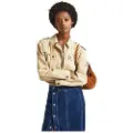 Pepe Jeans Pepe Jeanstil kvinder. PL402363 Jakke Samantha beige (S), Casual, Bomuld, Bæredygtig
