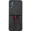 Mtp Products Samsung Galaxy Z Flip4 Dækket Cover med Metal Ring - Sort