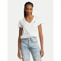 Ralph Lauren Polo Ralph Laurentil kvinder. 211902403001 Hvid strikket T-shirt i bomuld (XS), Casual, Korte ærmer