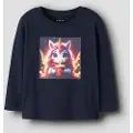 Name it Printet Top Med Lange Ærmer