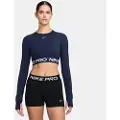 Nike Kort Nike Pro Dri-FIT-top med lange ærmer til kvinder - blå