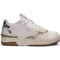 Pepe Jeans Pepe Jeanstil kvinder. PLS000004 Chester Snake Leather Sneakers hvid (37), Læder, Fast, 1-3 cm, Blonder, Casual