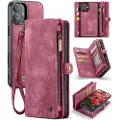 CASEME iPhone 16 Plus Caseme 008 2-i-1 Multifunktionel Pung - Rød