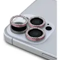 GUESS iPhone 16 Pro/16 Pro Max Guess Fixed Glitter Kameralinsebeskytter - Pink