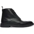 Hugo Boss BOSStil mænd. 50552551 Sorte ankelstøvler i læder med gennembrudte detaljer (42), Fast, Lynlås, Casual
