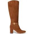Ralph Lauren Lauren Ralph Laurentil kvinder. 802967843002 Kellie høje støvler i ruskind med brune hæle (35), Læder, 5-8 cm, Lynlås, Casual