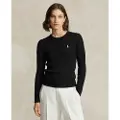 Ralph Lauren Polo Ralph Laurentil kvinder. 211891640027 Sort flettet pullover (XS), Casual, Bomuld, Lange ærmer