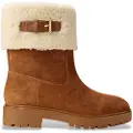 Ralph Lauren Lauren Ralph Laurentil kvinder. 802980553002 Allyson ankelstøvler i brunt ruskind og fåreskind (35), Læder, Fast, Ingen, Casual