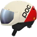 POC Levator MIPS, skihjelm med visir, rouge/blanc