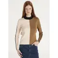 LOIS Jeans Lois Jeanstil kvinder. 453272882 To-farvet brun trøje (XS), Casual, Viscose