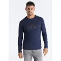 LOIS Jeans Lois Jeanstil mænd. 158363494 Hugo Teo navy T-shirt (L), Casual, Bomuld, Lange ærmer, Blå