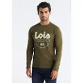 LOIS Jeans Lois Jeanstil mænd. 158323468 Bayley T-shirt grøn (XL), Casual, Bomuld, Lange ærmer