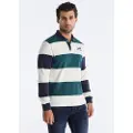 LOIS Jeans Lois Jeanstil mænd. 133123476 Harlow Rubis grøn poloshirt (XL), Casual, Bomuld, Lange ærmer