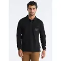 LOIS Jeans Lois Jeanstil mænd. 133072827 Steven Marius polo shirt sort (XL), Casual, Bomuld, Lange ærmer