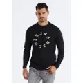 LOIS Jeans Lois Jeanstil mænd. 176783460 Palm Sleet-trøje sort (M), Casual, Bomuld