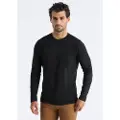 LOIS Jeans Lois Jeanstil mænd. 157943520 Thor Alec T-shirt sort (M), Casual, Bomuld, Lange ærmer