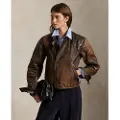 Ralph Lauren Polo Ralph Laurentil kvinder. 211971006001 Brun krakeleret læderjakke (XS), Casual