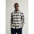 Woolrich Woolrichtil mænd. CFWOSI2001MRUT5058 Off-white ternet flannelskjorte (L), Hvid, Casual, Bomuld, Lange ærmer