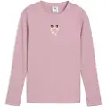 Puma Graphic Bow Long Sleeve Tee Youth, Clothing, Poised Pink, 15-16Y