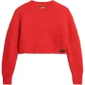 Superdry Superdrytil kvinder. W6110527A Kort strikket trøje med rød vintagestruktur (M), Casual, Akryl