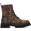 Xti Xtitil kvinder. 14465802-LEOPARDO Ankelstøvler 144658 brun (39), Fast, Lynlås, Casual, Dyreprint