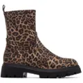 Xti Xtitil kvinder. 14465702-LEOPARDO Ankelstøvler 144657 brun (40), Fast, 1-3 cm, Lynlås, Casual, Dyreprint