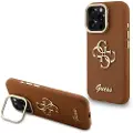 GUESS iPhone 16 Pro Max Guess Grained 4G Logo Stativkamera Cover - Brun