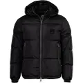 Armani Exchange AIX Armani Exchangetil mænd. XM000348AF12286UC001 Skinnende nylon-dunjakke med aftagelig hætte, sort (L), Casual, Polyester