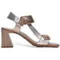 Hispanitas Hispanitastil kvinder. CHV253958 Sølvfarvede Miami lædersandaler (37), Sølvfarvet, 3-5 cm, Velcro, Casual, Party
