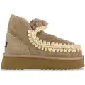 Mou Moutil kvinder. MU.FW681000A Ankelstøvler i læder Mini Eskimo Platform brun (39), 8-10, Ingen, Casual, Grå, Gråt