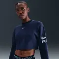Nike Løstsiddende Pro-Dri-FIT-sweatshirt i french terry med rund hals til kvinder - blå