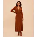 Twinset Twinsettil kvinder. 252TP3110 Brun lang kjole (M), Casual, Bomuld
