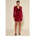 Rixo Rixotil kvinder. 010.02417.425.06927 Macie kjole rød (M), Casual, Viscose, Lange ærmer