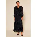 Rixo Rixotil kvinder. 010.00066.424.06190 Elsie-kjole marineblå (XS), Casual, Viscose, Lange ærmer