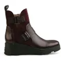 Hispanitas Hispanitastil kvinder. HI243691 Maroon velour ankelstøvler i læder (41), 3-5 cm, Lynlås, Casual