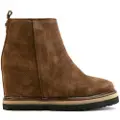 Alpe Alpetil kvinder. 550611 Musta brune ankelstøvler i læder (35), 3-5 cm, Ruskind, Lynlås, Casual