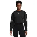 Nike Løstsiddende Pro-Dri-FIT-sweatshirt i french terry med rund hals til kvinder - sort
