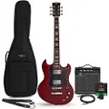 Gear4Music Brooklyn Select Elektrisk Guitar + 15W Forstærkerpakke Rød