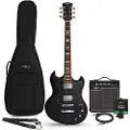 Gear4Music Brooklyn Select Elektrisk Guitar + 15W Forstærker Pakke Sort