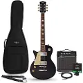 Gear4Music New Jersey Select Left Handed Electric Guitar Black 10W Guitar Amp & Accessory Pack