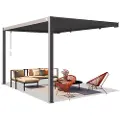 TOOLPORT 3x4 m Vægmonteret pergola i antracitgrå, med lameltag i antracitgrå