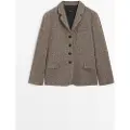 Massimo Dutti - Female - Kort Blazer I Uldblanding - Brun - 36