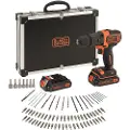 Black & Decker Boremaskine Med 80 Tilbehør 2 Batterier Og Bæretaske Bdchd18bafc-qw 1.5ah