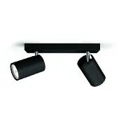 Philips myLiving Kosipo lofts-/vægspot x 2, Overflade spotlys, GU10, 2 pære(r ), LED, 220-240 V, Sort
