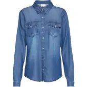 Vila Bista Denim Skjorte Med Lange ærmer