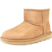 Ugg UGGtil piger. 1017715K Classic Mini II ankelstøvler i læder, brun (36), Fast, Ruskind, Ingen, Casual, børnetøj